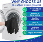 Newwiee 6 Pcs Extra Large Microfiber Cleaning Cloth 30" x 20" Washable Reusable Microfiber Towel Streak Free Lint Free Cloth for Cleaning Home Glass Office Window Bathrooms (Black)