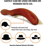 Valentino Garemi Classic Cleaning Hat Brush – Eliminate Dry Stains Dust Rain Spots Sweat Stains Pet Hair – Superb Pear Stained Wood and Genuine Boar Hair – Made in Germany