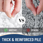 Arotive Luxury Chenille Bathroom Rug Mat, Extra Soft Thick Absorbent Shaggy Bath Rugs, Non-Slip Machine Wash Dry, Plush Bath Mats for Bathroom, Shower and Tub, 54x24, White