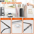 Richboom Acrylic Coffee Cup and Lid Storage Organizer Holder, 3 Compartments, Clear