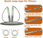 Speed Jump Rope with Weights - Interchangeable 2mm & 5mm Dual Cables Fast-Clip System for CrossFit, Double Unders, HIIT - Adjustable 9.8-10ft Speed Rope for Men/Women/Kids Home Gym