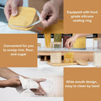 5oz Airtight Square Spice Containers with Bamboo Lid Set of 12 with Black Lables Storage Stackable Spice Jar, Kitchen Canister for Sugar, Tea, Flour, Salt and Seasonings (‎Clear Glass)