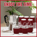 240Pack Paper Espresso Coffee Cups, 4 oz Disposable Coffee Cups,Corrugated Insulated Ripple Wall, Paper Ripple Cups for Coffee, Hot Chocolate and Hot Tea Drinks -Red