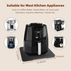 360° Rolling Tray Bamboo Appliance Slider for Kitchen Appliances, Coffee Maker Mat Tray for Countertops Sliding Tray for Coffee Maker Appliances Mat Easily from Under The Cabinet Black 11.6×13.9