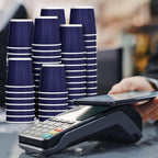 100 4oz Disposable Espresso Cups with Lids Ripple Corrugated Paper Disposable Coffee Cups Cups for Hot Chocolate, Tea, and Cocoa Drinks (Blue)