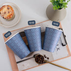 240 Pack 10 oz Disposable Paper Coffee Cups, Hot/Cold Beverage Drinking Cups 10 OZ, Navy Floral Paper Hot Coffee Cups for Party, Picnic, Travel, and Events.