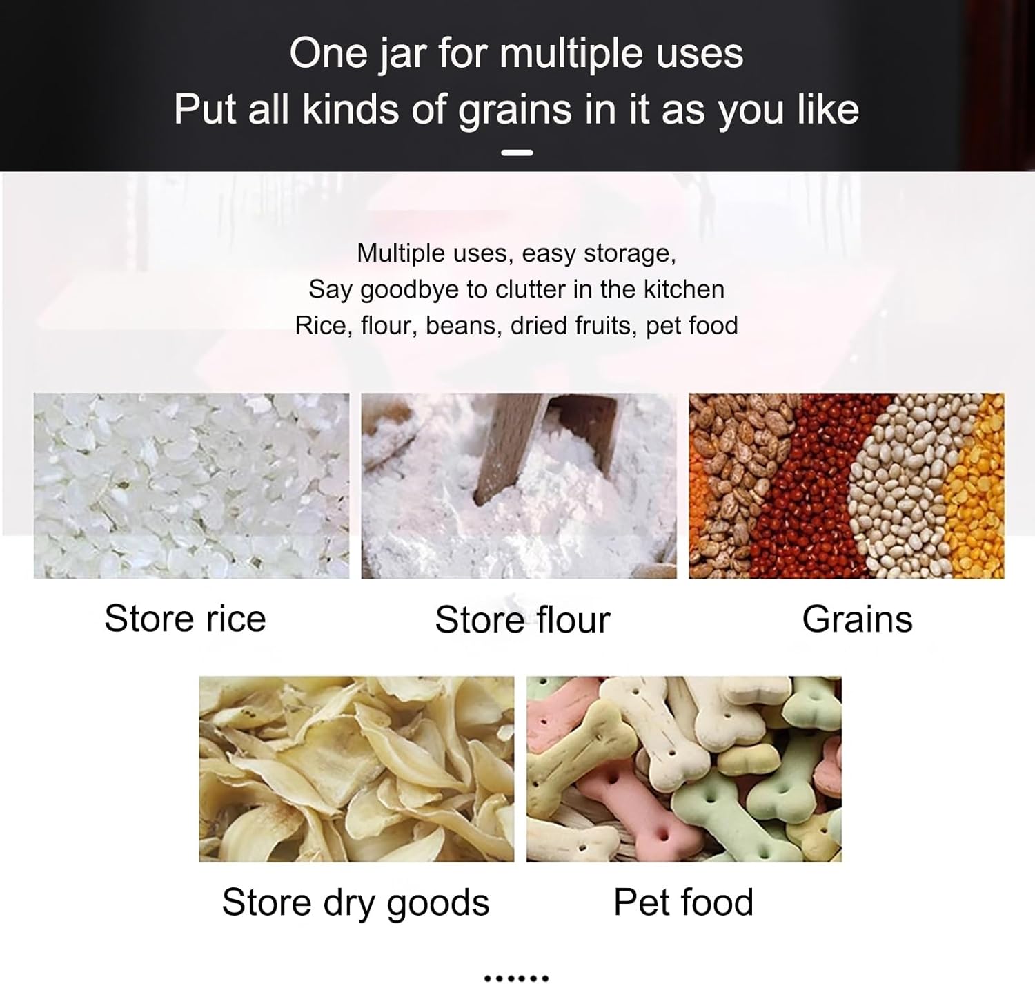 Ceramic Rice Storage Container Sealed Rice Bucket, Grain Dispenser Food Storage Jars, Chinese Jar Ceramic Decorative, for Cereal, Flour, Sugar, Coffee, Rice(47 * 37cm/18.5 * 14.5in)