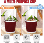 500 Pack Paper Espresso Coffee Cups, 4 oz Disposable Coffee Cups,Corrugated Insulated Ripple Wall, Paper Ripple Cup for Coffee, Hot Chocolate and Hot Tea Drinks -Red
