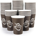 LITOPAK 240 Pack 12 oz Paper Cups, Brown Disposable Hot Coffee Cups for Party, Picnic, Travel, and Events