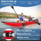 S AFSTAR Inflatable Kayak, 2 Person Canoe with 507 lbs Capacity, Drop-Stitch Floor, All Accessories & Carry Bag, 12.5 ft Large Sit in Tandem Kayak for Fishing, Camping & Exploring for Adults