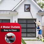 35ft Water Fed Pole Kit, Rotatable Solar Panel Cleaning Brush & Squeegee, 2 Dusting Brushes, Extendable Black Lightweight Pole for Roof Window