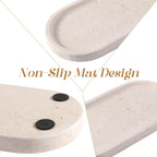 Koville Natural Marble Tray for Bathroom, Vanity Decorative Marble Trays for Countertop Organizer, Catchall Trays for Perfume, Candles, Jewelry, Stone Tray for Decor(Moca Crema Yellow)