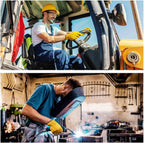 Vgo... 3-Pairs Unlined Cowhide Split Leather Work and Driver Gloves, for Heavy Duty, Truck Driving, Warehouse, Gardening, Farm (Size L, Gold, CB9501)