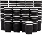 Lamosi 8 oz Disposable Coffee Cups - 120 Pack, Insulated Corrugated Paper Cups, Kraft Ripple Wall Cups for Hot Beverage or Cold Drinks (Black)