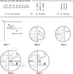 SKOLOO 43-Inch Wood Burnt Coat Rack Wall Mount with 8 Triple Hooks - Ideal for Family Entrances, Classrooms, and Pet Supplies Storage - Perfect Coat Hooks for Wall, Pack of 2
