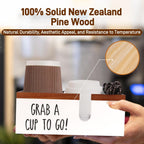 100% Wooden Coffee Cups Holder with U-Shape Cutout Design for Countertop-Coffee Bar Organizer for Cups, Lids, Pods, Stirrers, and Accessories, Great Gift for Home or Office (White)