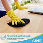 AIDEA Microfiber Cleaning Cloth Black 8PK, Microfiber Towels for Cars, Premium Car Cloths, Dusting Cloth Lint Free Cleaning Rags for SUVs, House, Kitchen, Window, Workshops,11.5×11.5"