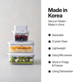 VAKUEN Premium Airtight Food Storage Containers, Mini Square 3pc/set(0.32qt), Smart One-Click Seal Lid, No Hinges, 100% Leak Proof, BPA-FREE, Dishwasher, Freezer & Microwave Safe