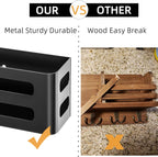 MKO Key Holder for Wall, Mail Organizer Key Rack with Tray, Key Holder Adhesive Wall Mount, 4 Hooks(Black)