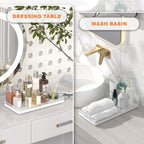 Oak Bathroom Toilet Tank Tray, 13" Wood Toilet Paper Storage Basket Tray Back of Toilet Basket Organizer,for Perfume Makeup Candle Kitchen Counter Coffee Table Decor White