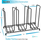 Wire Frame Cup and Lid Organizer, 3 Compartment Metal Rack Design Storage Holder for Plastic, Coffee Beverage Cups