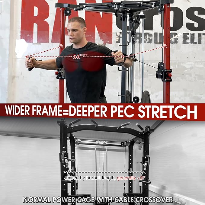 Mikolo Cable Crossover Machine, Functional Trainer with 17 Adjustable Positions, Home Gym Equipment with High and Low Pulley System for LAT Pulldowns and Seated Cable Row, Cable Fly Machine
