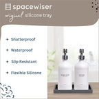 Countertop and Vanity Tray - Small 7.7" Silicone Tray for Soap Dispenser Bottles, Bathroom Trays, Kitchen Sink Soap Trays, Sink Caddy Kitchen Sinks Organizer, Soaps Dish & Sponge Holder Mat