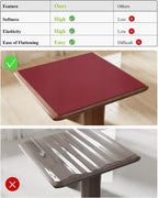 Wine Red Plastic Table Cover Protector, 36" x 72" Waterproof Easy Flat PVC Desk Pad Mat, 1.5mm Thick Rectangle Vinyl Table Top Protector for Dining Room Table, Office, Dresser