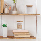 2 Pack Glass Qtip Holder Dispenser Set - Apothecary Jars with Lids - Vanity Makeup Organizer and Bathroom Canister Storage Organizer for Cotton Ball, Swab, Round Pads,Floss