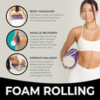 Oceanfoam Tidal Roller - Purple Marbled - Muscle Massage Foam Roller for Back Pain & Stretching - Firm and Ergonomic Wide Wave Textured - Yoga, Athletics, & Wellness - Full Size, 20" x 5"