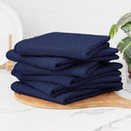 Homaxy Microfiber Waffle Weave Kitchen Towels, 16 x 28 Inch Ultra Absorbent and Solid Color Dish Towels, 6 Pack, Navy Blue