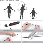 Jump Rope, Tangle-Free Rapid Speed Jumping Rope Cable with Ball Bearings for Women, Men, and Kids, Adjustable Steel Jump Rope with Foam Handles for Home Gym Exercise Fitness Workout Equipment & Slim Body
