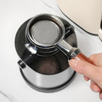 Coffee Grounds Knock Box, Small Stainless Steel Espresso Coffee Knock Box, Coffee Grind Knock Out Box with Removable Knock Bar and Coffee Brush, Coffee Grounds Container with Non-Slip Base