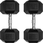 RitFit 5-650 LBS PVC Encased Hex Dumbbell Sets with Optional Rack for Home Gym, Hand weight with Chrome Handle for Strength Training, Workouts