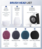 AIRSEE Cordless Electric Spin Scrubber, Handheld Power Shower Cleaner Brush, 2 speeds, 6 Replaceable Brush Heads for Cleaning Floor, Window, Bathroom, Kitchen, for Elderly & Busy Family