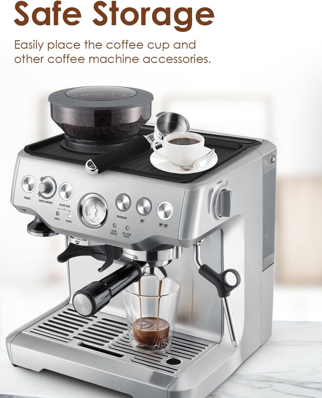 Tamping Mat compatible with Breville 870/880, Silicone Top Cover for Espresso Machines - Non-Slip, Scratch Proof Coffee Accessories (11"x9.25", Black)