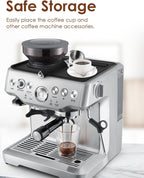 Tamping Mat compatible with Breville 870/880, Silicone Top Cover for Espresso Machines - Non-Slip, Scratch Proof Coffee Accessories (11"x9.25", Black)