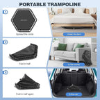 ANCHEER 50" Rebounder Trampoline for Adults- 2025 Foldable Mini Trampoline with Bar- Exercise Trampoline for Adults, Max Load 450lbs/550lbs, for Indoor/Garden Workout