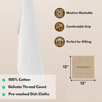 Native Fab Waffle 18 Pack Dish Cloths - 100% Cotton, Absorbent, Quick Drying, Washable Towels for Cleaning, Cooking & Baking - Great for Home, Restaurants, Cafes, Bars, Everyday Use, 12"x12", White