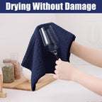 Homaxy Microfiber Waffle Weave Kitchen Dish Cloths, 12 x 12 Inch Ultra Absorbent and Solid Color Dish Towels for Kitchen Fast Drying Dishcloth for Washing Dishes, 12 Pack, Navy Blue
