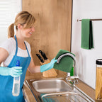 Kitinjoy 100% Cotton Waffle Weave Kitchen Towels, 8-Pack Super Soft and Absorbent Dish Towels for Drying Dishes, Kitchen Hand Towels, 13 in x 28 in, Grass Green