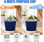 240Pack Paper Espresso Coffee Cups, 4 oz Disposable Coffee Cups,Corrugated Insulated Ripple Wall, Paper Ripple Cups for Coffee, Hot Chocolate and Hot Tea Drinks -Navy