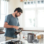 Hasense Coffee Canister with Airtight Lid, Porcelain Food Storge Container for Kitchen, Large Cookies Jar for Countertop, Ideal for Coffee Bean, Flour, Sugar, Cereal, 80 FL OZ(Grey)