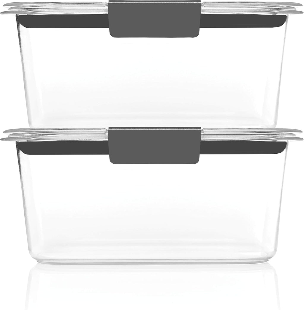 Rubbermaid Brilliance BPA-Free Food Storage Containers, Medium Deep, 4.7 Cup, 2-Pack, Airtight & Leak-Proof, Microwave & Dishwasher Safe