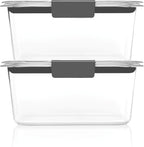 Rubbermaid Brilliance BPA-Free Food Storage Containers, Medium Deep, 4.7 Cup, 2-Pack, Airtight & Leak-Proof, Microwave & Dishwasher Safe