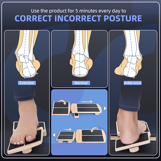 Ankle Foot Strengthener Exerciser for Sprained. Single Leg Balance Board, Posture Corrector, Foot Stretcher for Plantar Fasciitis Relief, FSA/HSA Eligible