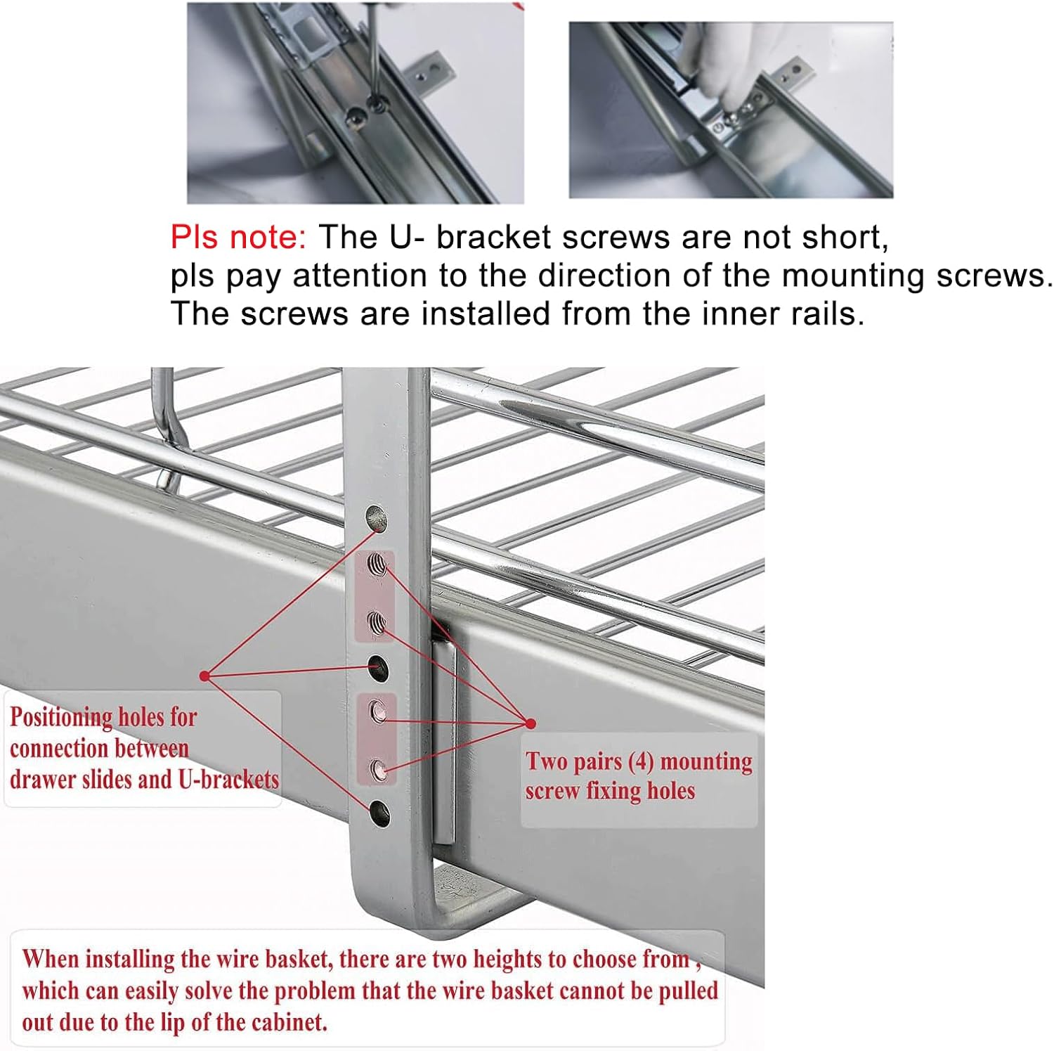 DINDON 2 Tier Pull Out Cabinet Organizer (11"W X 21"D), Double Tier Wire Basket Slide Out Shelf Storage for Kitchen Base Cabinet Organization for Kitchen, Pantry, Bathroom, Chrome