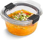 Rubbermaid Brilliance® Glass Round Leak-Proof 6-Piece Set Food Storage Containers, Food Containers with Lids, Meal Prep Containers