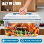 Large Glass Storage Containers with Lids 201oz Extra Large Big Airtight Glass Food Storage Containers for Rotisserie Chicken Watermelon Leftovers Marinade Turkey, BPA Free, Dishwasher Safe
