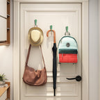 15 Pcs Black Wall Mounted Coat Hooks, Hanger Hook with 30 Pieces Screws for Towel, Key, Robe, Scarf, Bag, Cap, Coffee Cup, Mugs（Green）